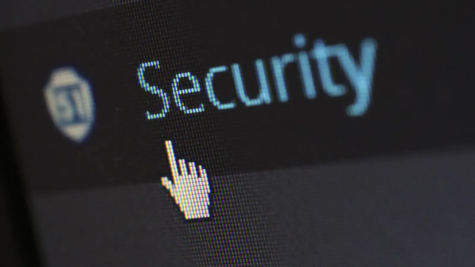 A mouse cursor pointing at the word Security on a screen